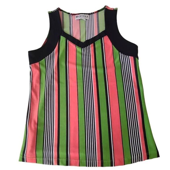 Jerdog Womens Athletic Striped Tank Top Size Medium - Picture 1 of 6